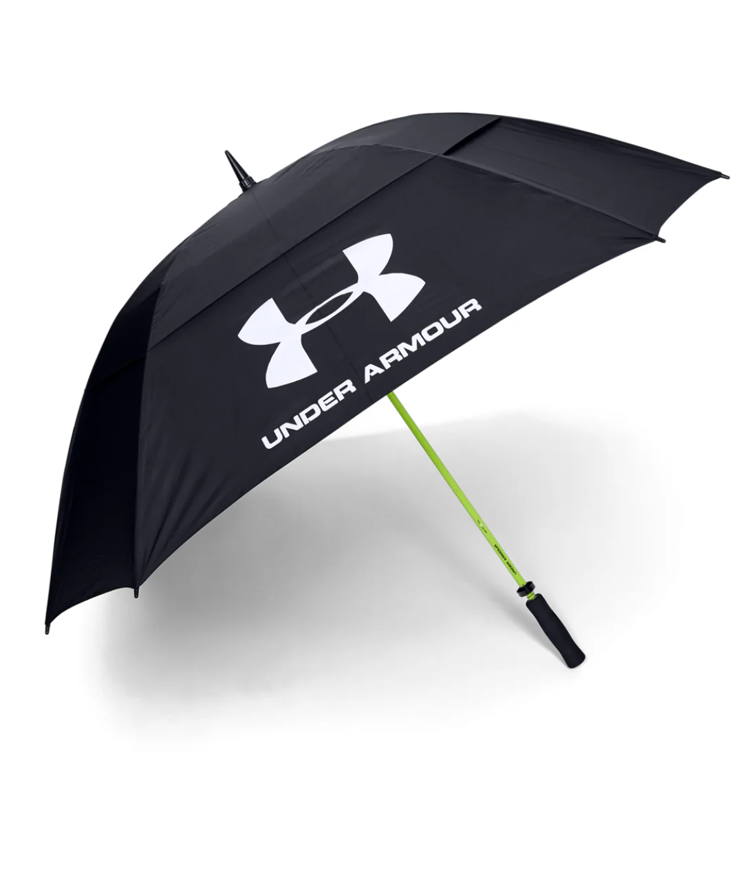 2024 Under Armour Double Canopy Golf Umbrella - Black/High Vis Yellow/White