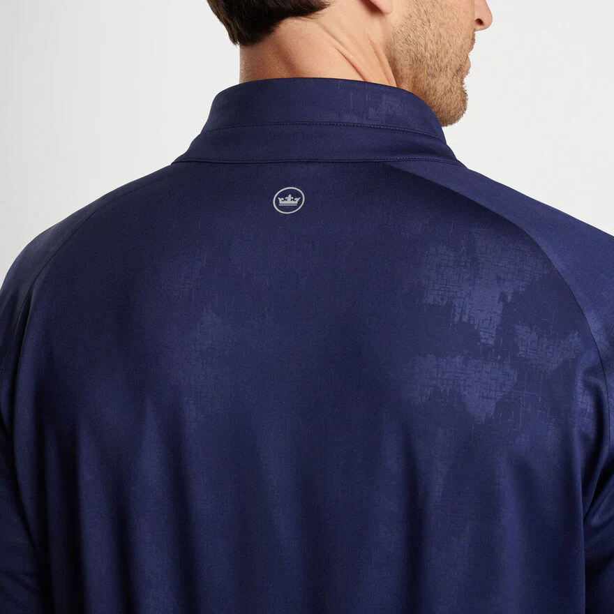 2025 Peter Millar Men's Verge Windowpane 1/4 Zip Pullover - Navy - Image 4